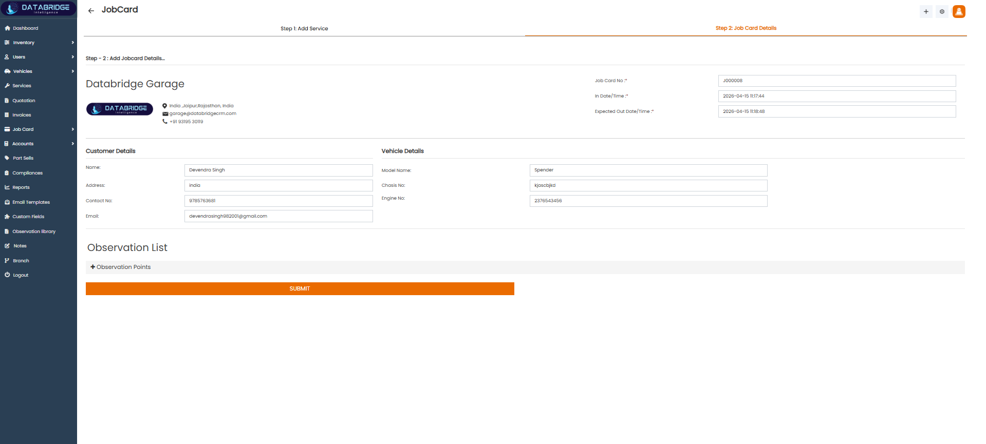 Dashboard & Inventory Image